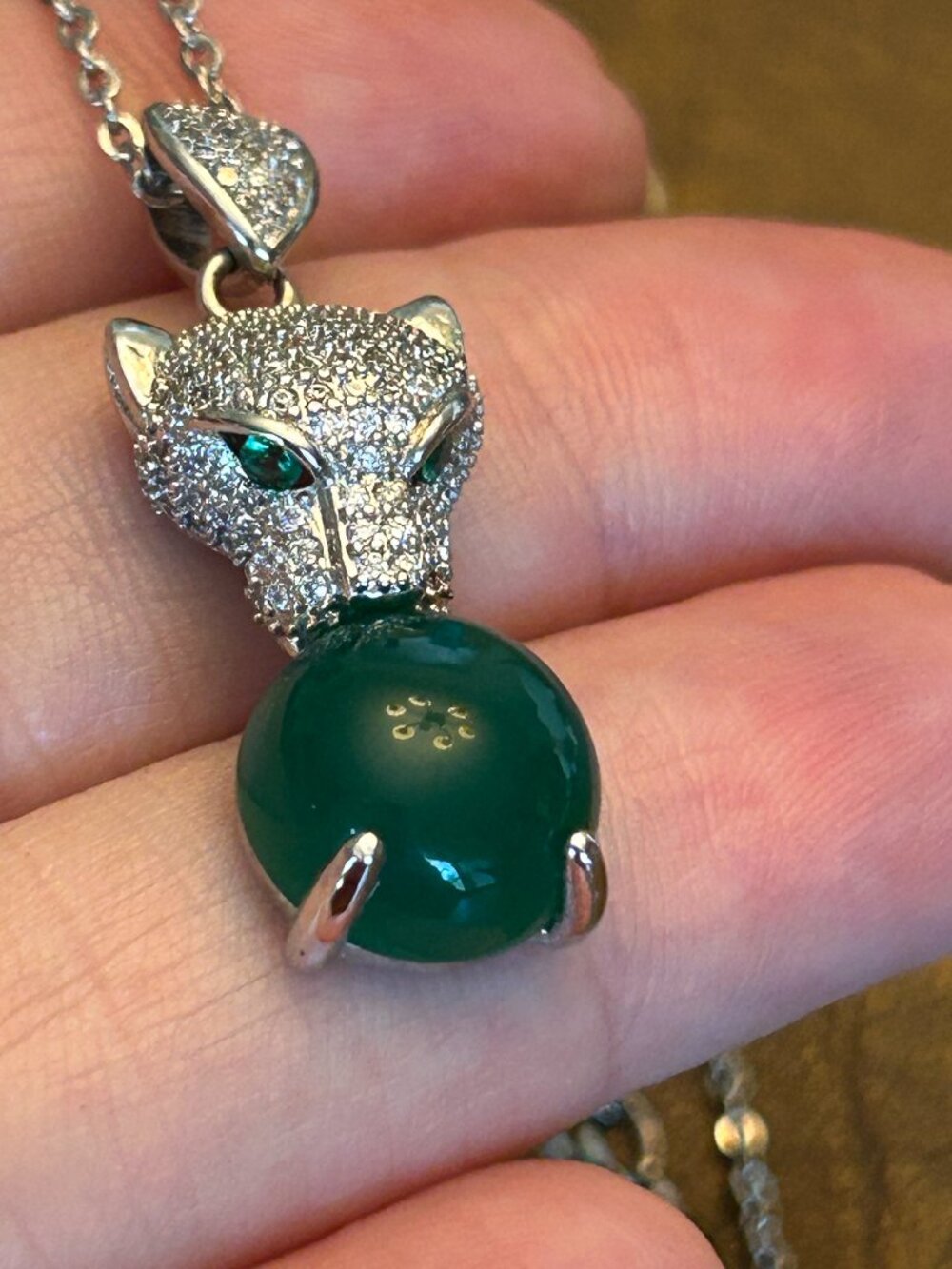 Cat Head Pendant with Chain